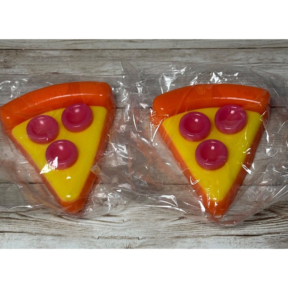 Set of 2 Pizza Slice Squishy Stress Relief Fidget Squeeze Toy